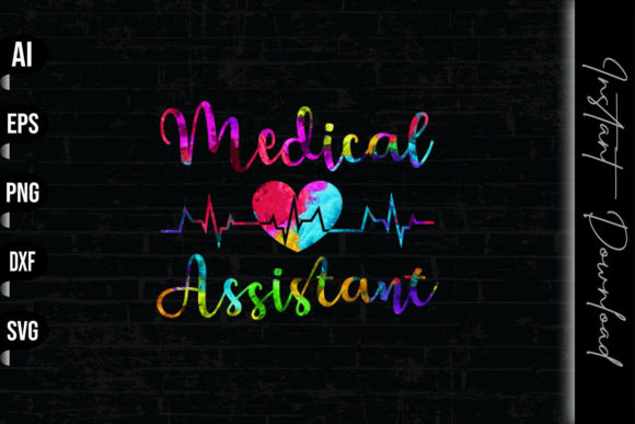 Medical Assistant Heartbeat Graphics & Print Templates