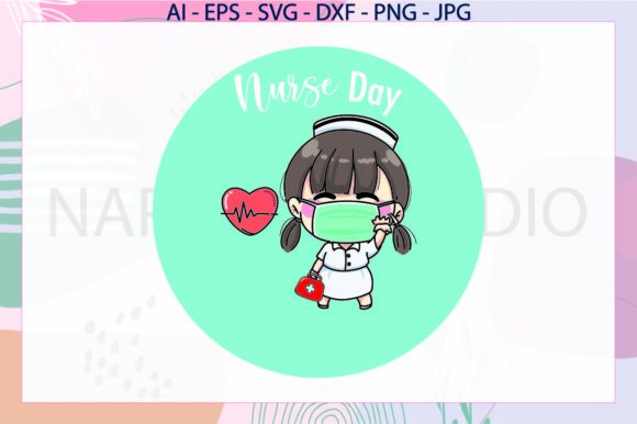 Nurse and Heart SVG: Graphics for Illustrations