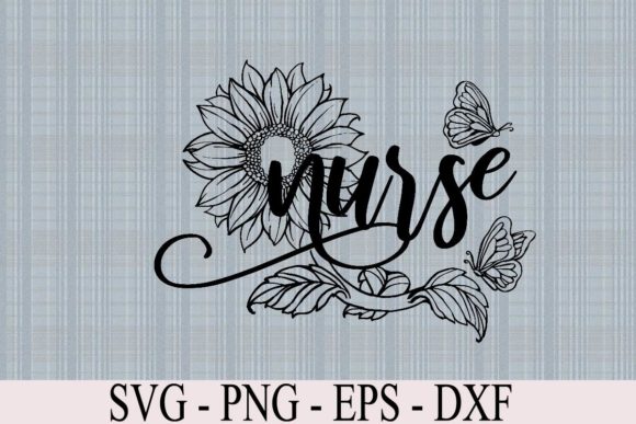 Nurse Sunflower Butterfly SVG: Graphics & Templates