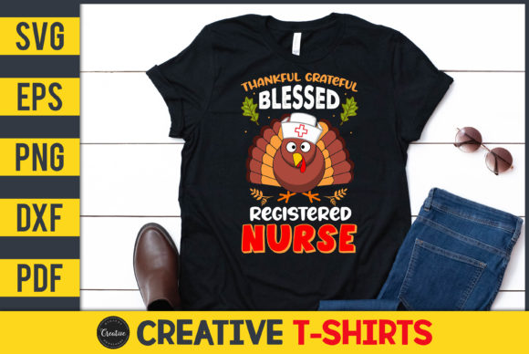 Thankful Grateful Blessed RN Graphics & Print Templates